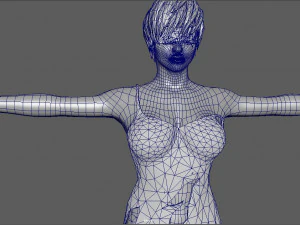 female rigged game ready 3D Model