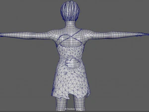 female rigged game ready 3D Model