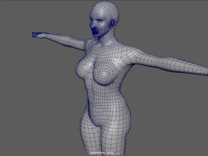 female rigged game ready 3D Model