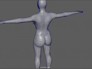 female rigged game ready 3D Model