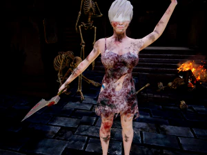 female rigged game ready 3D Model