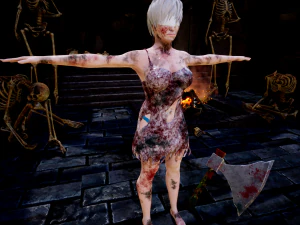 female rigged game ready 3D Model