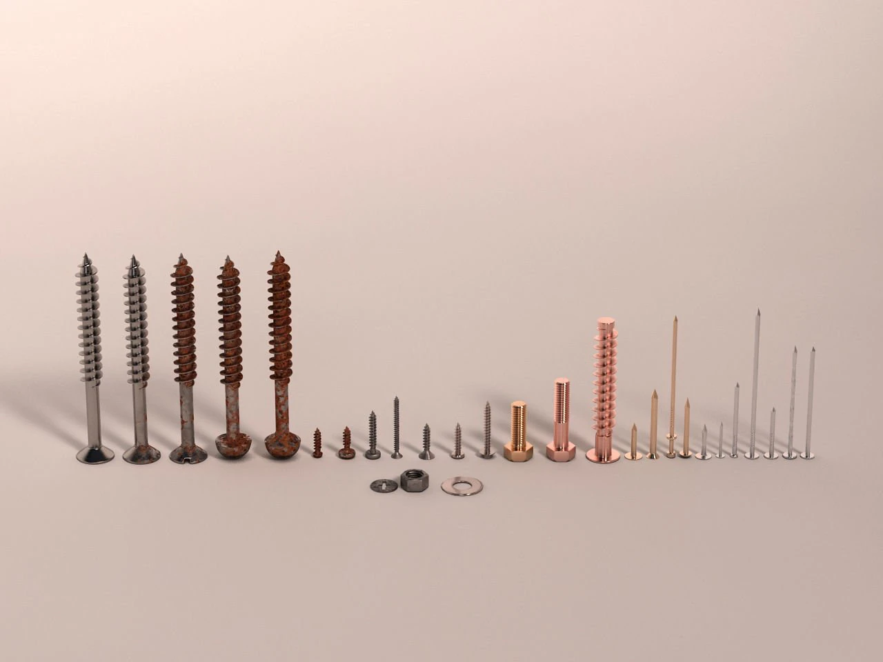 screws and nails---hd 3D Model .c4d .max .obj .3ds .fbx .stl .blend 