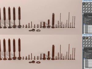 screws and nails---hd 3D Model