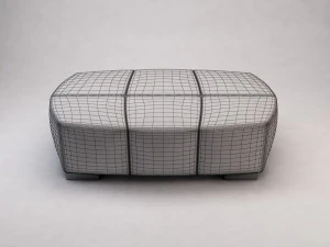 panca --- pelle scamosciata Modello 3D