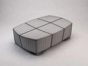 panca --- pelle scamosciata Modello 3D