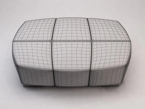 panca --- pelle scamosciata Modello 3D