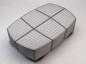 panca --- pelle scamosciata Modello 3D