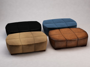banquette---suede and leather Modèle 3D