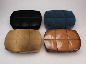 banquette---suede and leather Modèle 3D