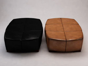 banquette---suede and leather 3D Model