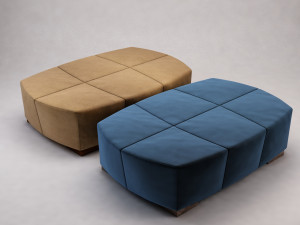 banquette---suede and leather Modèle 3D