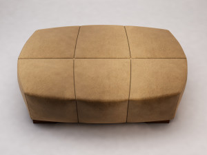 banquette---suede and leather Modèle 3D