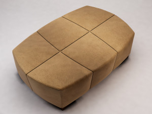 banquette---suede and leather Modèle 3D