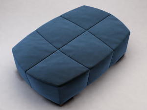 banquette---suede and leather Modèle 3D