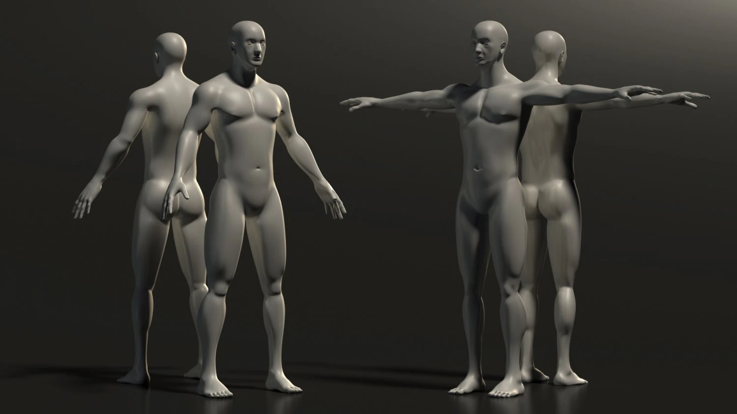 base mesh---man neutral t-pose 3D Model .c4d .max .obj .3ds .fbx .stl .blend
