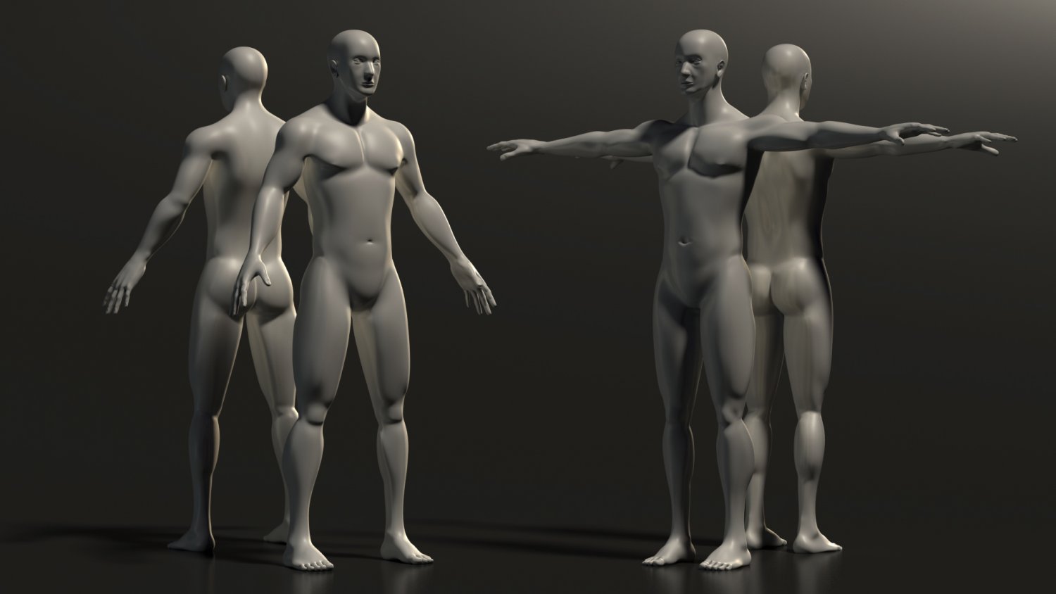 Male full body poses 3D model - TurboSquid 1813805