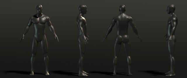base mesh---man neutral pose 3D Model .c4d .max .obj .3ds .fbx .stl .blend 