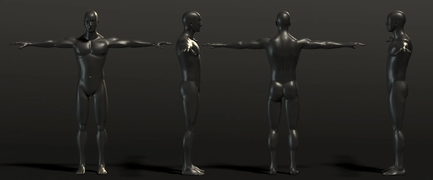 base mesh---man t-pose 3D Model .c4d .max .obj .3ds .fbx .stl .blend 