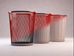 bin---wastepaper basket with iron mesh 3Dモデル