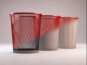 bin---wastepaper basket with iron mesh 3D Model