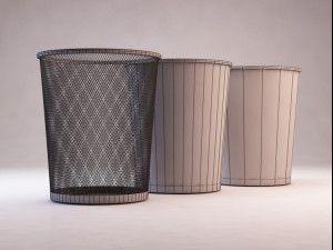 bin---wastepaper basket with iron mesh 3Dモデル