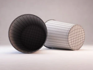 bin---wastepaper basket with iron mesh 3D Model