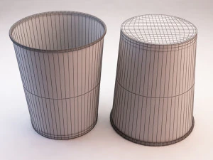 bin---wastepaper basket with iron mesh 3D Model