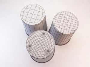 bin---wastepaper basket with iron mesh 3D Model