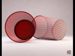 bin---wastepaper basket with iron mesh 3D Model