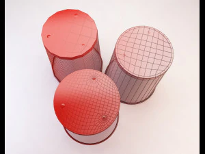 bin---wastepaper basket with iron mesh 3D Model