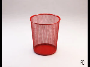 bin---wastepaper basket with iron mesh 3D Model