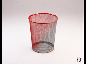 bin---wastepaper basket with iron mesh 3Dモデル