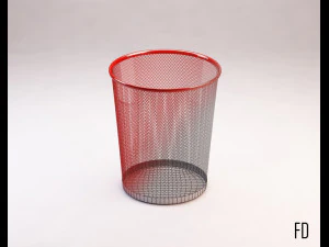 bin---wastepaper basket with iron mesh 3D Model
