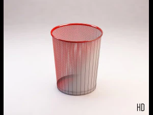 bin---wastepaper basket with iron mesh 3D Model