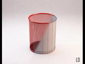 bin---wastepaper basket with iron mesh 3D Model