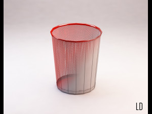 bin---wastepaper basket with iron mesh 3Dモデル