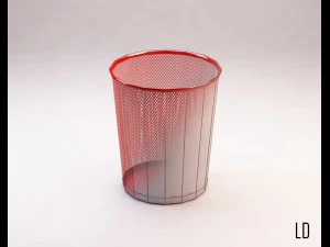 bin---wastepaper basket with iron mesh 3D Model
