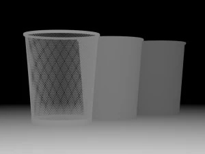 bin---wastepaper basket with iron mesh 3D Model