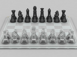 3d board game---glass chessboard 3D Модель