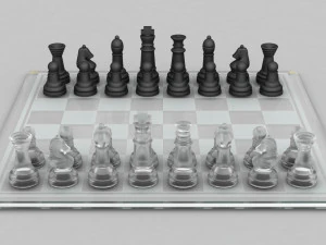 3d board game---glass chessboard 3D Model