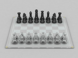 3d board game---glass chessboard 3D Модель