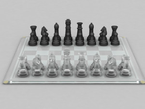 3d board game---glass chessboard 3D Модель