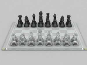 3d board game---glass chessboard 3D Model