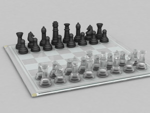 3d board game---glass chessboard 3D Модель