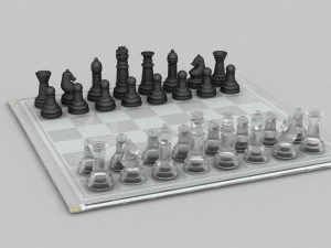 3d board game---glass chessboard 3D Model