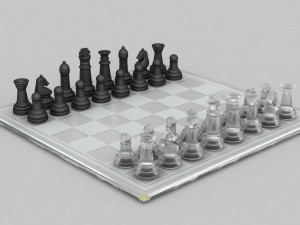 3d board game---glass chessboard 3D Модель