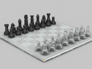 3d board game---glass chessboard 3D Model