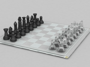 3d board game---glass chessboard 3D Модель