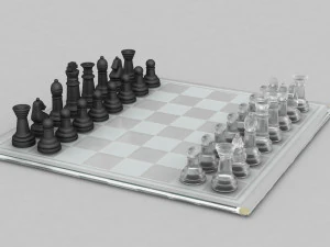 3d board game---glass chessboard 3D Model